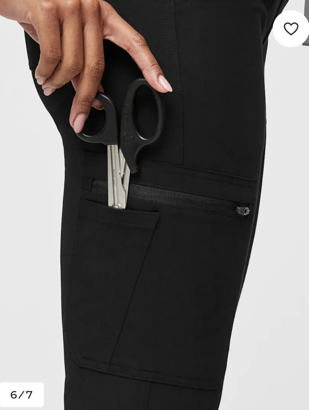Figs Black High Waisted Yola Scrub Pants - Picture 4 of 9